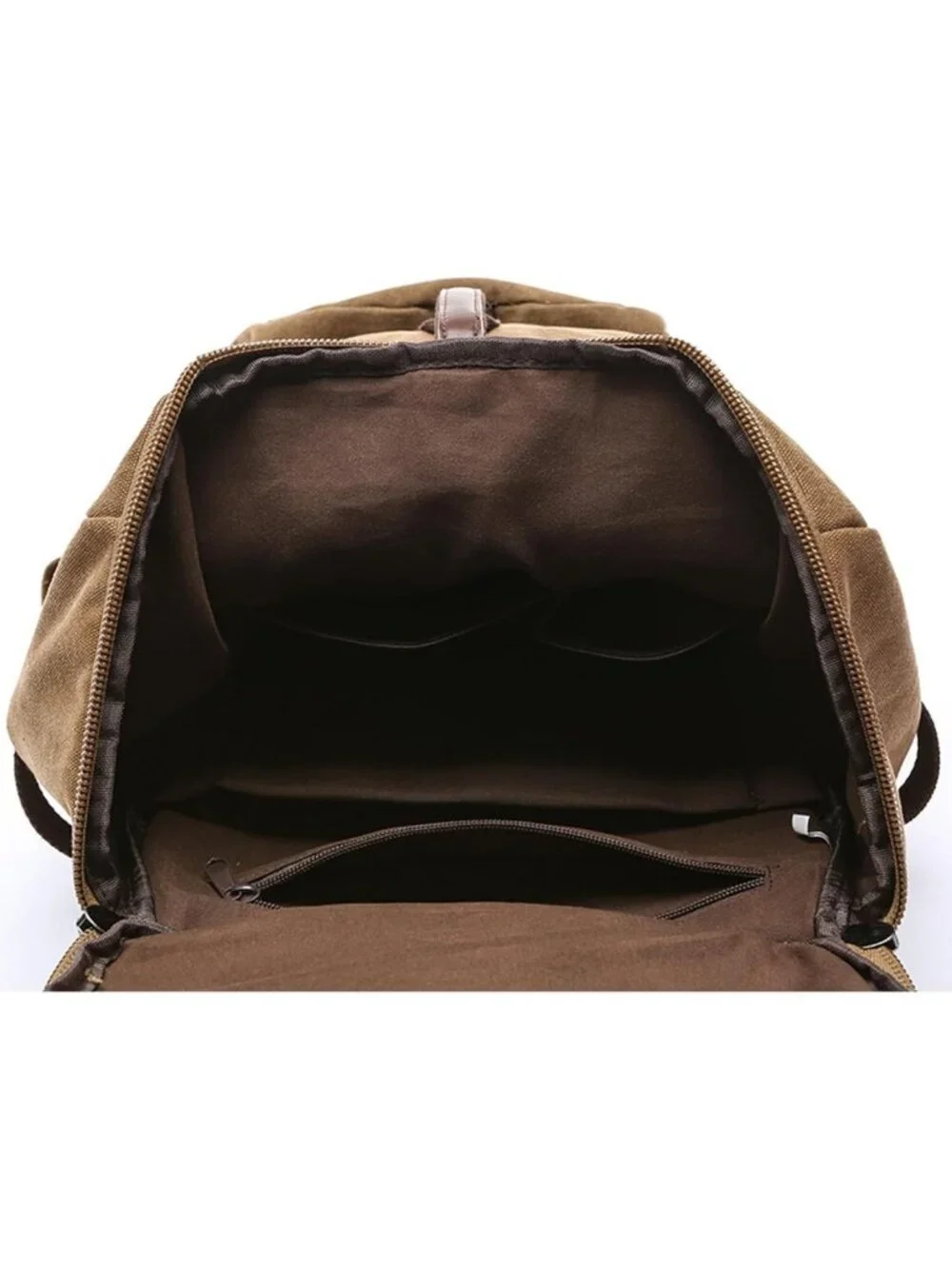 Large Canvas Travel Backpack for Men - Stylish Carry-On Work Bag in Khaki